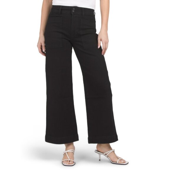 JOE'S Black Rinse Wide Leg Cargo Ankle Jeans